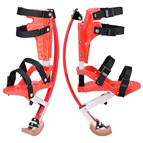 KOVAL INC. Jumping Stilts Bouncing Shoes Fitness Exercise for Kid/Youth (Red) - Thumbnail 4