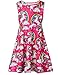 Funnycokid Girls Sleeveless Dress Kids Printed Twirl Party Casual Dresses 4-13 Years