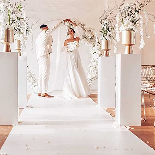 Aisle Runner for Wedding Ceremony, White Carpet Runner for Indoor