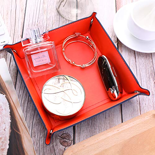 image for Jovitec 4 Pieces Dice Tray Dice Rolling Tray PU Leather Dice Holder Fo