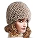FURTALK Womens Girls Real Mink Fur Knitted Hat Winter Beanie Warm Cap