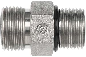 Brennan Industries FS6400-04-04-O Steel Straight O-Ring Face Seal Fitting, 9/16"-18 NPT x 7/16"-20 NPT Thread, 1/4" Male Face Seal x 1/4" Male O-Ring Boss