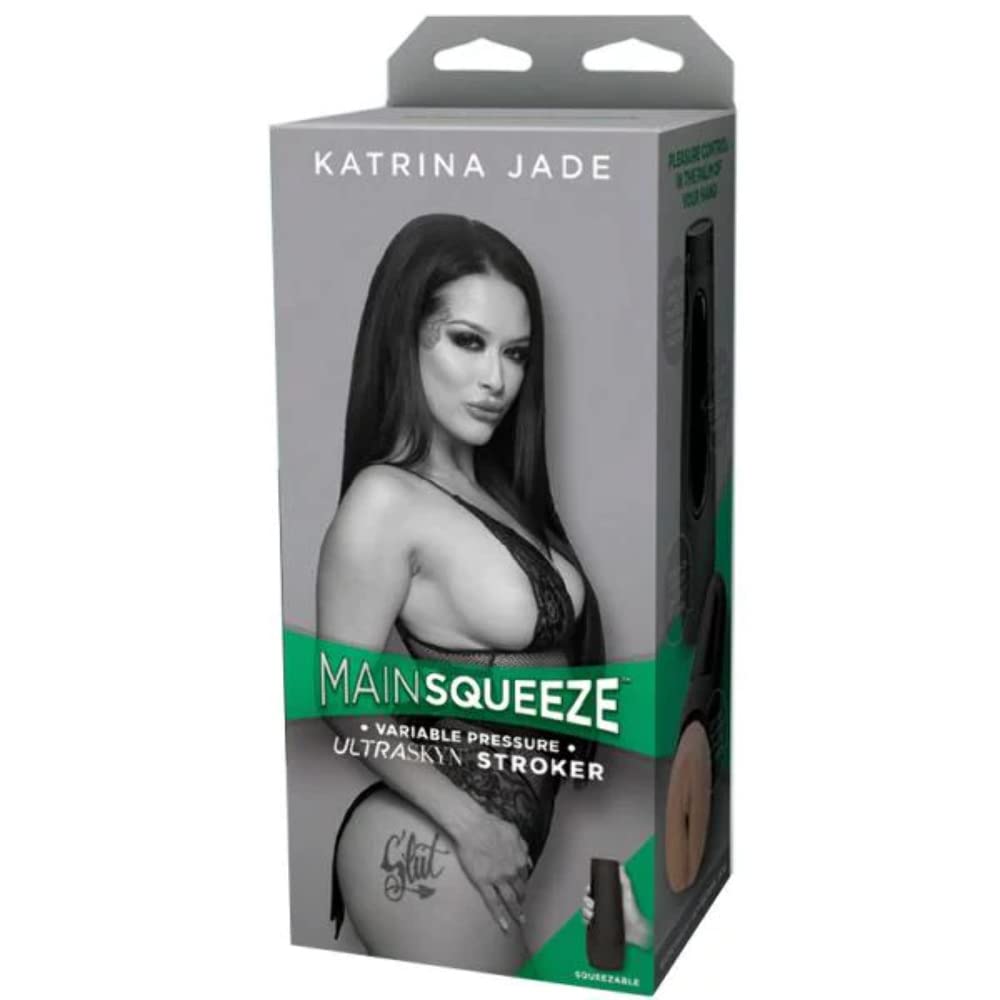 Main Squeeze - Katrina Jade ULTRASKYN Stroker - Realistic Textured Pussy Masturbator with Adjustable Suction, Squeeze Grip, and Discreet Storage - Vanilla - by Doc Johnson - for Adults Only