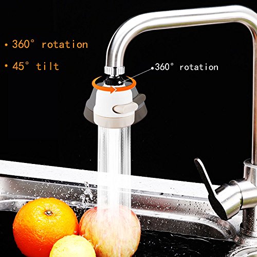 H&xy Faucet prevent splash head extender kitchen household tap water spray water can rotate sprinkler nozzle Adjustable aerator - short - Thumbnail 5