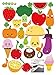 BIBITIME Fruit Wall Decals Kitchen Art Stickers Strawberry Mushrooms Green Vegetables Pumpkin Watermelon Carrot Eggplant Cherry Orange Ice Cream Lockers Window Tile Decor