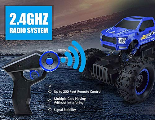 DOUBLE E Remote Control Trucks Monster RC Car 1:12 Scale Off Road Vehicle2.4Ghz Radio Remote Control Car 4WD High Speed Racing All Terrain Climbing Car Gift for Boys Girls Kids
