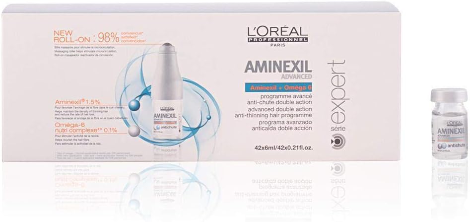 L'Oreal Serie Expert Aminexil Advanced Anti-Thinning Treatment Roll-On, 6 ml, Pack of 42, white, 252 ml (Pack of 1) - Image 4