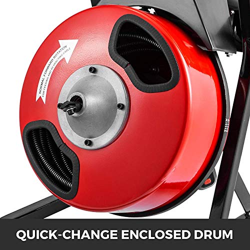 Mophorn 50Ft x 1/2Inch Drain Cleaner Machine fit 1 Inch (25mm) to 4