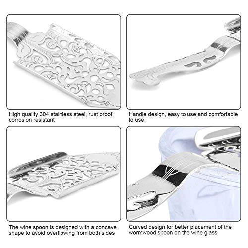 image for Womdee Absinthe Spoon Stainless Steel, Cocktail Bar Utensils Ice Filte