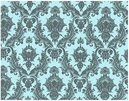 Tempaper Designs DA 022 Damsel Self-Adhesive Temporary Wallpaper, Aqua and Grey