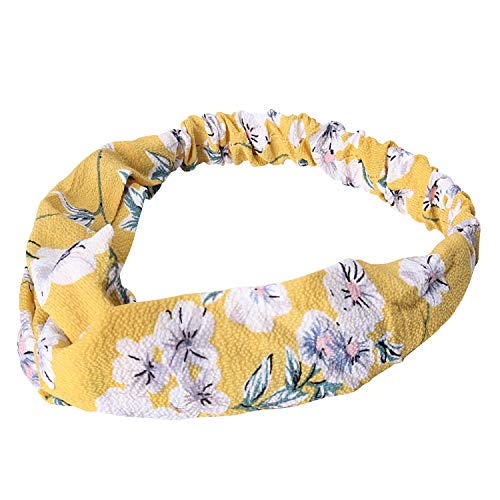 Dlala 8 Pack Boho Headbands for Women Girls Flower Printed Twisted Hair Band Beach Hair Accessory