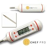 Chef-Pro Digital Cooking Thermometer - Instant Read LCD Screen - Best Thermometer for Meat, Grill, BBQ, Milk, Pot and Candy - Wireless with probe - 100% Lifetime Guarantee