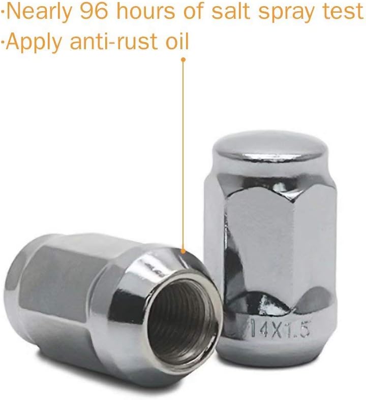 GAsupply 14x1.5 Chrome Lug Nuts, Closed End Bulge Acorn Lug Nut 3/4" 19mm Hex 1.38" Tall Conical Seat Fit for Acura, Buick, Cadillac,Chevy, 24 Pack: Automotive
