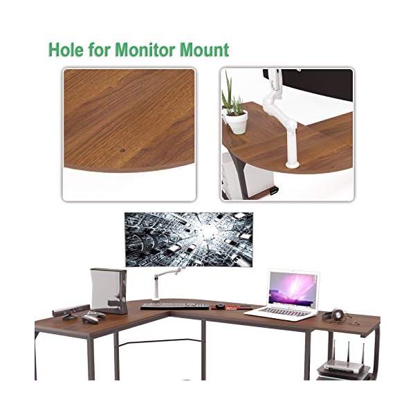 Teraves Reversible L Shaped Desk with Shelves 69“ Corner Computer Desk ...