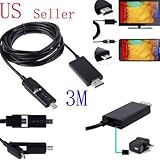 3m/10ft Micro USB MHL to Hdmi Hdtv Cable Adapter for Android Smart Phone 5/11pin