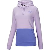 PUMA Womens Essentials Colorblock Hoodie Casual Outerwear Casual Hoodie Drawstring - Purple