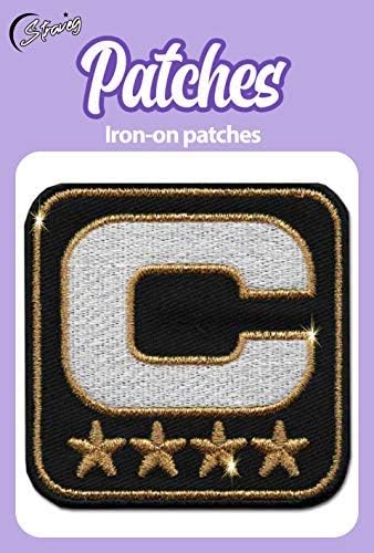 Iron On Patches - Stars Captain Leader Golden Metallized Threads Iron On Patch Embroidered Applique Star Logo 3" S-34