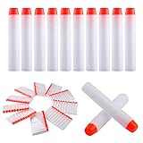 Hosim Refill Darts Glow in the Dark Refill Bullets 2.84-Inch Safe Round Head and Air Hole Universal Standard for Nerf N-strike Elite Series Blasters Kid Toy Gun - White (100pcs)
