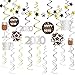 FRIDAY NIGHT Happy New Year 2023 Swirl Hanging Decorations for New Years Eve Party Celebrations Supplies (30 Pcs)