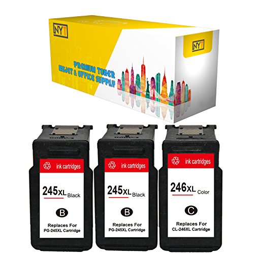 New York Toner New Compatible 3 Pack 2 PG 245XL 1 CL 246XL High Yield Inkjet For - PIXMA MG2420 | PIXMA MG2922 | PIXMA MG2924 | PIXMA MG2520 | PIXMA MG2920 | PIXMA IP2820 . -- Black Color