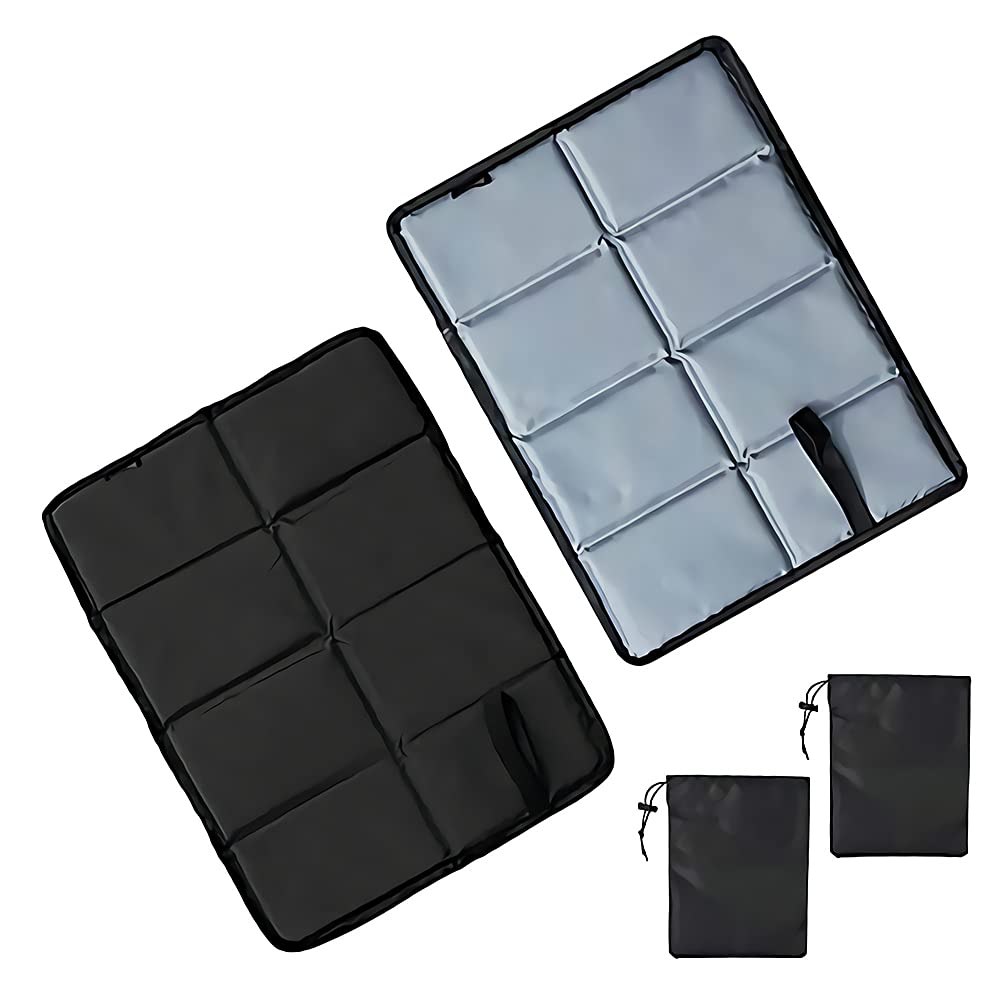 2 Pieces Moisture Proof Folding Seat Mat, Portable Outdoor Cushion, Foldable Sit Mat Moisture, Proof Wearresistant Cushions with Storage Bag for Hiking Tourism Camping Picnic Park Hiking (Gray)