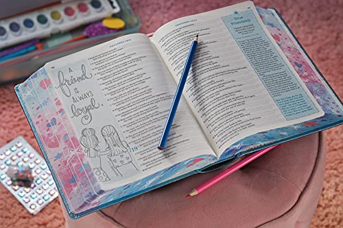 Tyndale NLT Inspire Bible for Girls (Hardcover LeatherLike, Metallic Blue): Journaling and Coloring Bible for Kids – Over 500 Scripture Illustrations to Color - Creative Bible Journal Tyndale NLT Inspire Bible for Girls (Hardcover LeatherLike, Metallic Blue): Journaling and Coloring Bible for Kids – Over 500 Scripture Illustrations to Color - Creative Bible Journal Imitation Leather
