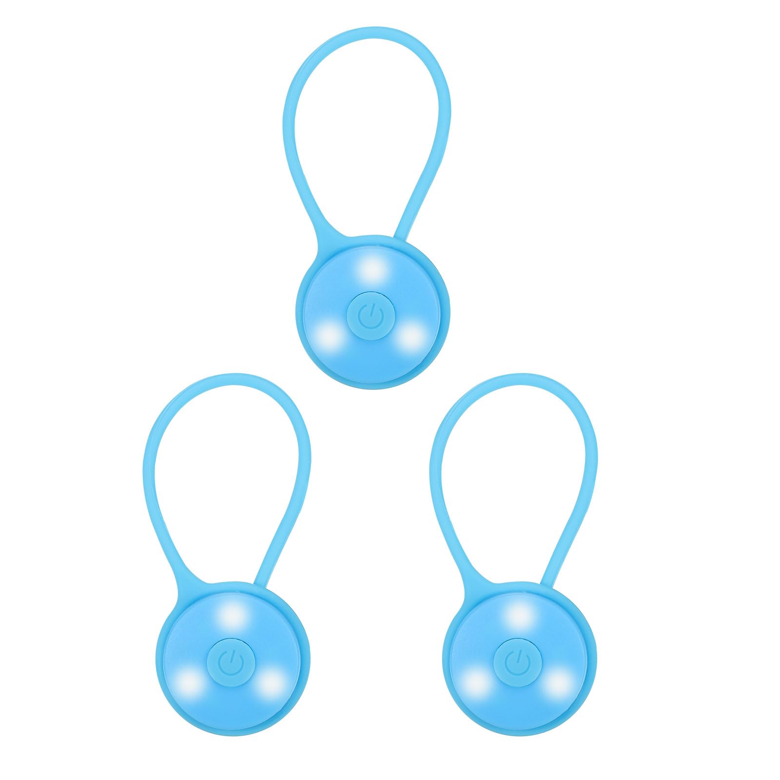 PATIKIL LED Running Light, 3 Pack Silicone Rope Bike Safety Light Running Lights for Runners, Cycling, Dog Walking, Blue