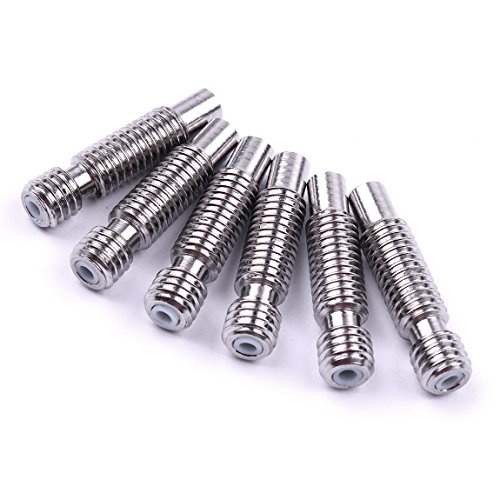 ATOPLEE 6pcs 3D Printer Extruder Hot End Nozzle Throat with Teflon Tube for E3D V5 3D Printer (1.75mm) - Thumbnail 4