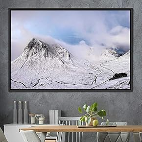 signwin Framed Canvas Wall Art Snow Mountain Cool...