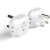 Ceptics South Africa Travel Plug Adapter South Africa Power Adapter Charger 4 Input - USA to Any Type M Countries Such as Botswana, Namibia and More - 2 Pack (PT-10L), White (PT-10L-2PK)