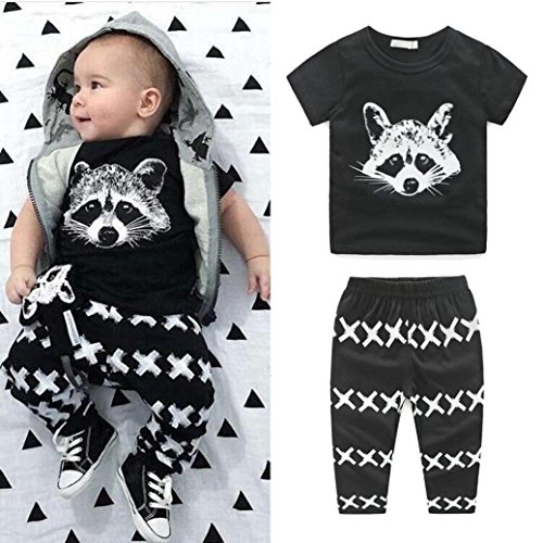 niños trajes camiseta tapas + pantalones ropa conjunto de bebé