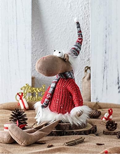 Funoasis Handmade Reindeer Stuffed Plush, Christmas Elk Doll