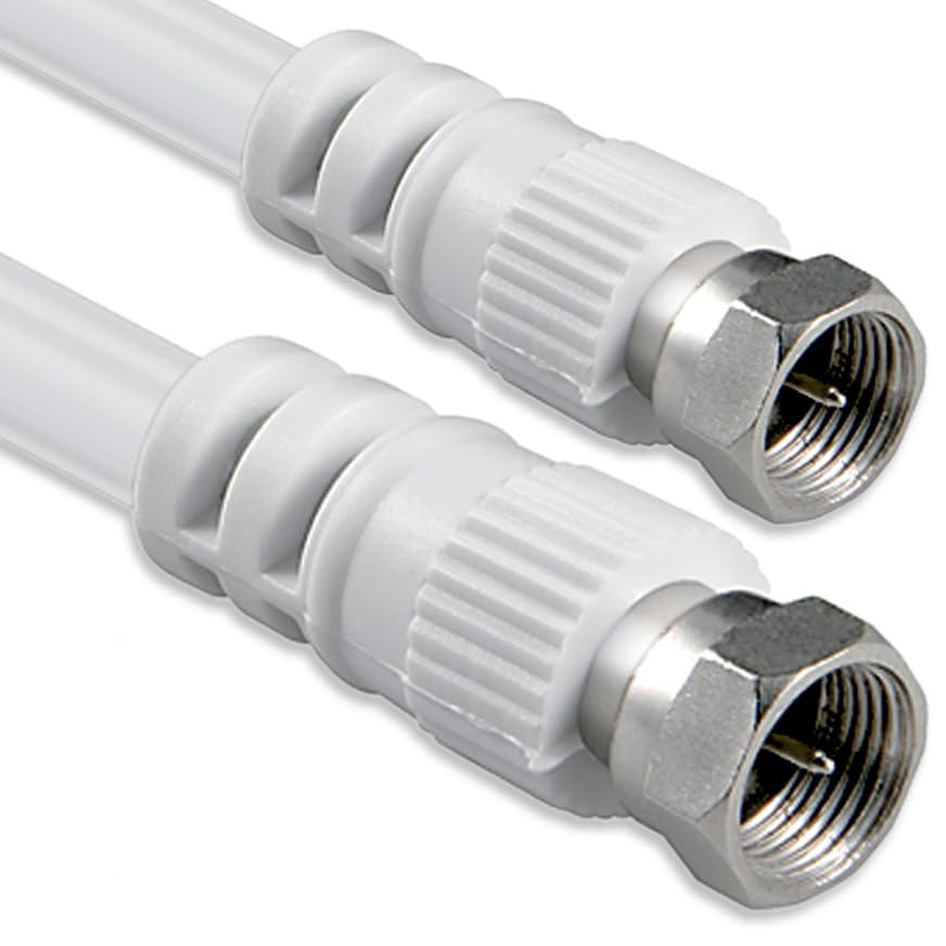 1aTTack Coaxial Connection Cable Antenna Cable Sat Cable F-Connector Coaxial Male to Coaxial Female Double-Shielded / Triple Shielded / Quadruple Shielded / 75 db / 85 db / 100 db / 110 db / 120 db / 125 db SAT weiß F-F 75db 10 metres