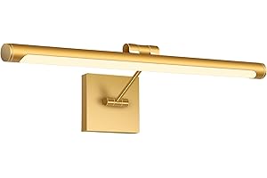 PIZHLO Hard Wired Picture Light, Dimmable Adjustable LED Art Light, 12W (60W Eqv.) CRI95+ 16.54" Gold Gallery Light for Paintings Wall Artwork Display Picture Frame Dartboard, Warm White 3000K