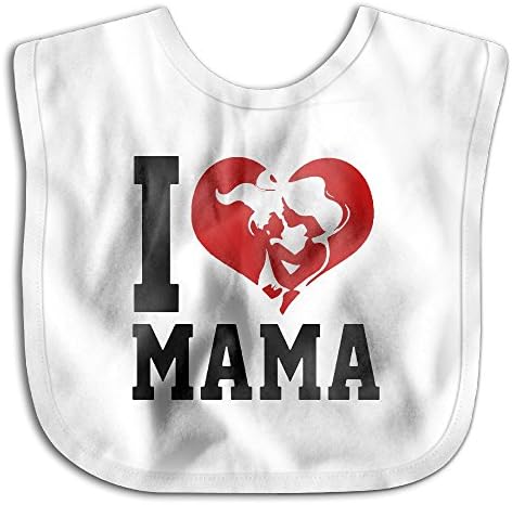 Toddlers Baby I Love Mama Drooler Bibs Waterproof Backing