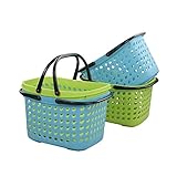 Wekiog Plastic Handle Baskets, Small Organizer Basket(4 Packs)