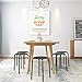 Yaheetech Portable Plastic Stack Stools Flexible Backless Seating 17.3inches Height Black Pack of 5