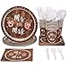 Juvale Bridal Shower Plates, Napkins, Cups & Cutlery - 9 in Dinnerware, 9 oz Cups, 6 in Flatware, 144 pcs, Pink Floral - Engagement Party Plates & Napkins - Wedding Decorations - Mr & Mrs Tableware