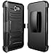 Galaxy J7 V, Galaxy J7 Prime, Galaxy Halo, Galaxy J7 Perx, Galaxy J7 Sky Pro, Galaxy J7 2017, JATEM Heavy Duty Case Kickstand Belt Clip + Tempered Glass Screen Protector (Black/Black)