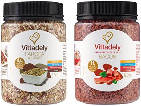 Seasoned Cassava Flour and Seeds &amp; Bacon Flavored Protein Soy Grains Set of 2 Units (Total 9.5 Ounce)