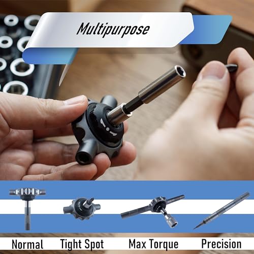 Steinwhale 64 in 1 Gearless Ratchet Screwdriver Bit Set, Ultra Smooth