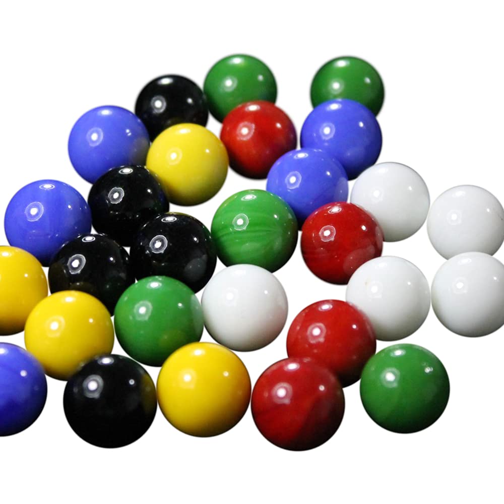 Mega Game Replacment Marbles 14mm -Solid Glass-60 Pieces - Chinese Checkers, Crafting (Multi)