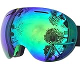 ZIONOR Lagopus X5 Frameless Ski Snowmobile Snowboard Skate Goggles with 100% UV400 Protection Anti-fog Oversize Spherical Goggle for Adult Men and Women