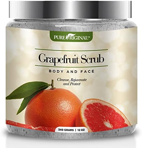 Grapefruit Scrub for Face and Body - Deep Cleansing Exfoliator Cleans Acne - Prone Pores and Brightens Complexion - The Natural Way to Nourish Your Skin - by Pure Original