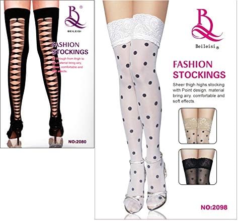 Amazon セクシー 網ストッキング 網タイツセクシー ニーハイソックス ストッキング おしゃれ レース 極薄 美脚 コスチューム レディースハロウィン パティー ２足セット 107 コスプレ 仮装 通販