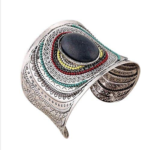 Yuriao Jewelry Fashion Individuality Cuff Bracelet£¨black£