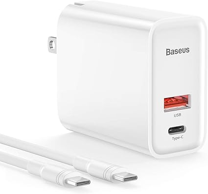 Amazon Com Cargador De Pared Usb C Baseus 30w 2 Puertos Fast