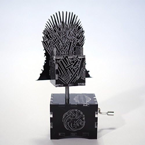 Game of Thrones Music Box - Dragonglass Iron Throne - Laser cut and laser engraved acrylic music box. Perfect gift, memorabilia or collectible