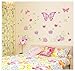 Kappier Pink Butterflies with Flowers and Petals Peel & Stick Wall Decals