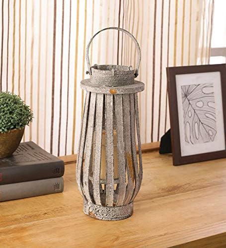 OddCroft Rugged Iron Candle Lantern - Grey, Antique Finish